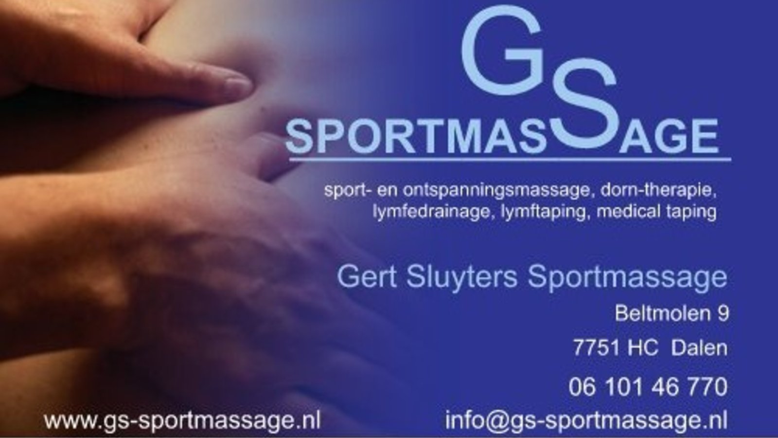 Nieuwe website GS-Sportmassage